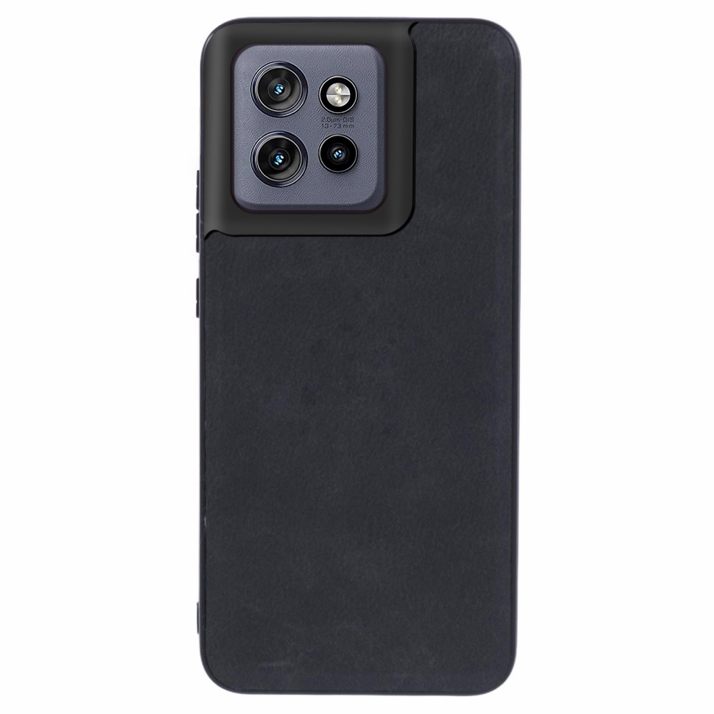 Удароустойчив калъф Retro Leather за Motorola Edge 50 Neo 5G, Черен