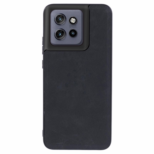 Удароустойчив калъф Retro Leather за Motorola Edge 50 Neo 5G, Черен