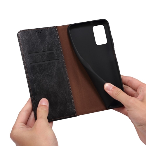 Калъф Тефтер Waxy Leather за Motorola Edge 50 Neo 5G, Черен