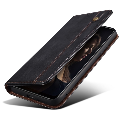Калъф Тефтер Waxy Leather за Motorola Edge 50 Neo 5G, Черен