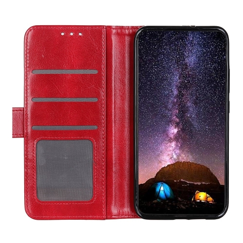 Калъф Тефтер Crazy Horse Leather за Motorola Edge 50 Neo 5G, Червен