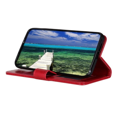 Калъф Тефтер Crazy Horse Leather за Motorola Edge 50 Neo 5G, Червен