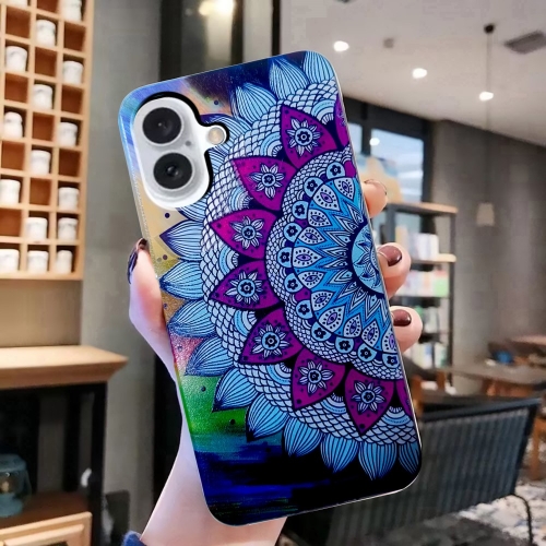 Силиконов калъф за iPhone 16, Цветна мандала