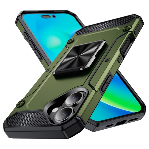 Удароустойчив калъф Military Grade Anti-Drop за iPhone 16, Зелен