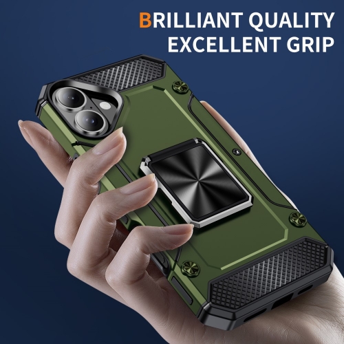 Удароустойчив калъф Military Grade Anti-Drop за iPhone 16, Зелен