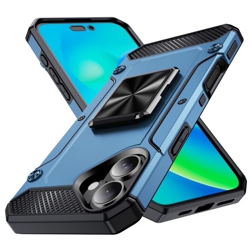 Удароустойчив калъф Military Grade Anti-Drop за iPhone 16, Син