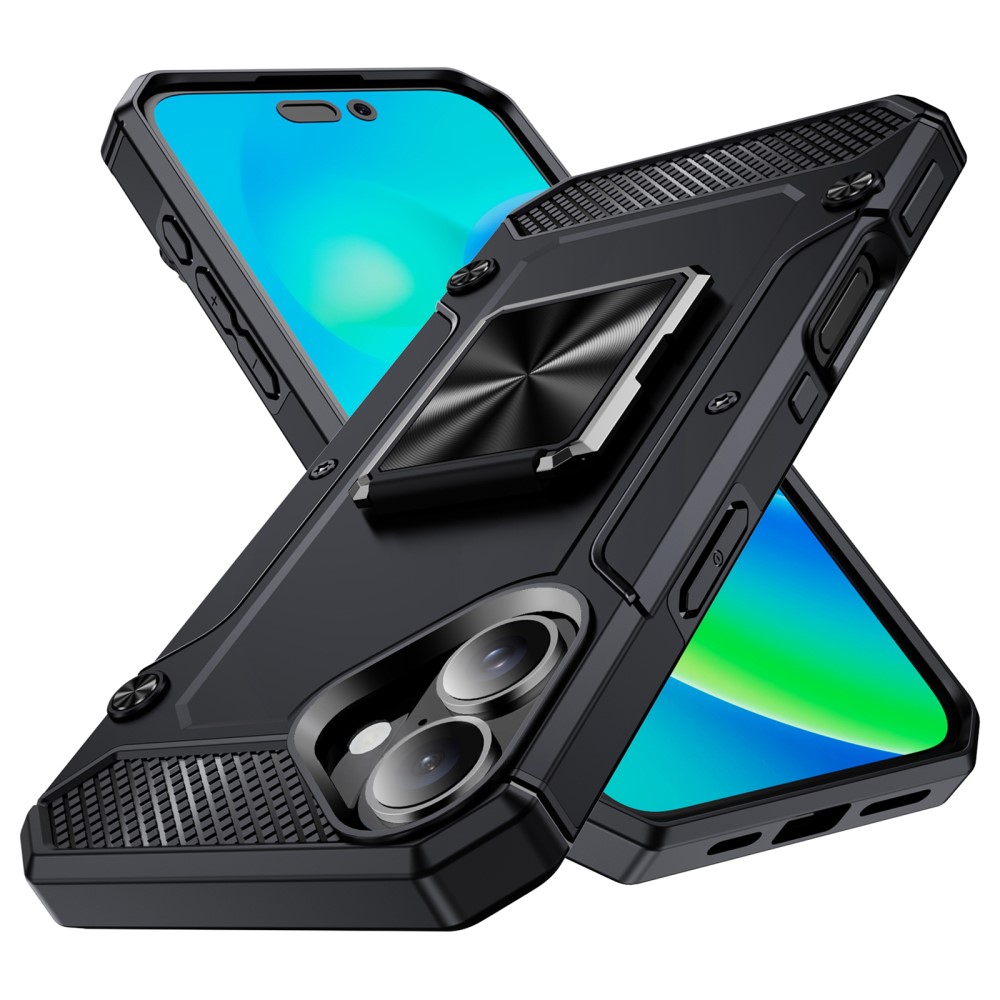 Удароустойчив калъф Military Grade Anti-Drop за iPhone 16, Черен