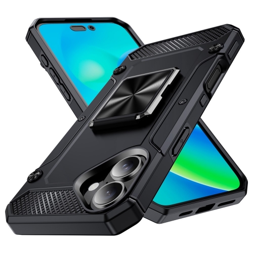 Удароустойчив калъф Military Grade Anti-Drop за iPhone 16, Черен
