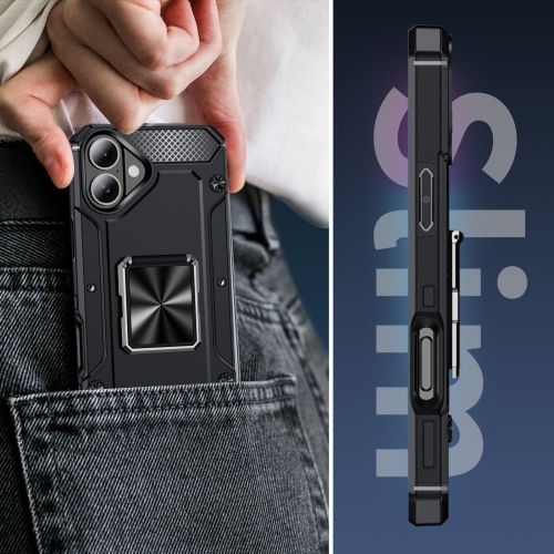 Удароустойчив калъф Military Grade Anti-Drop за iPhone 16, Черен