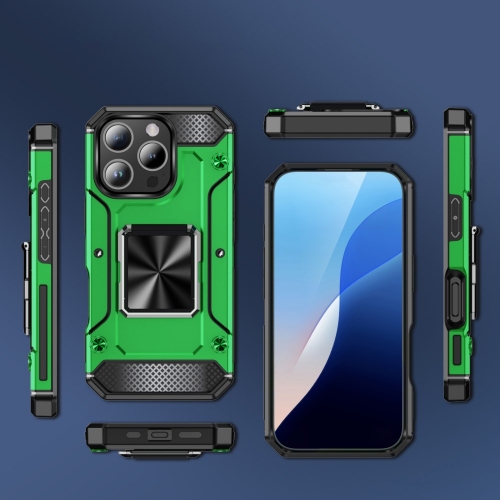 Удароустойчив калъф Military Grade Anti-Drop за iPhone 16 Pro, Зелен