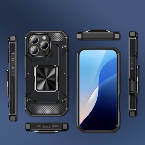 Удароустойчив калъф Military Grade Anti-Drop за iPhone 16 Pro, Черен