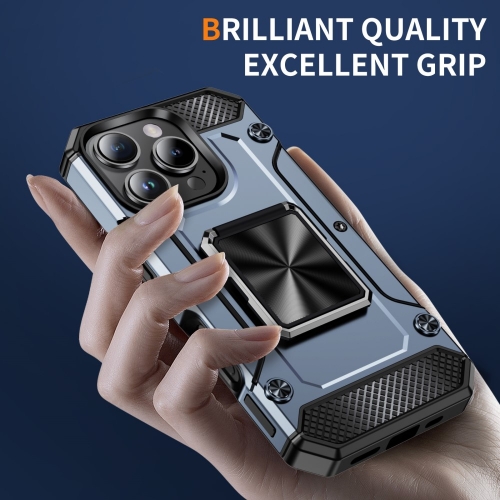 Удароустойчив калъф Military Grade Anti-Drop за iPhone 16 Pro, Сив