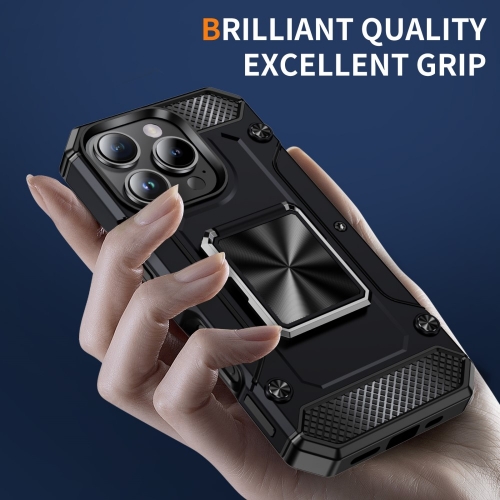 Удароустойчив калъф Military Grade Anti-Drop за iPhone 16 Pro Max, Черен