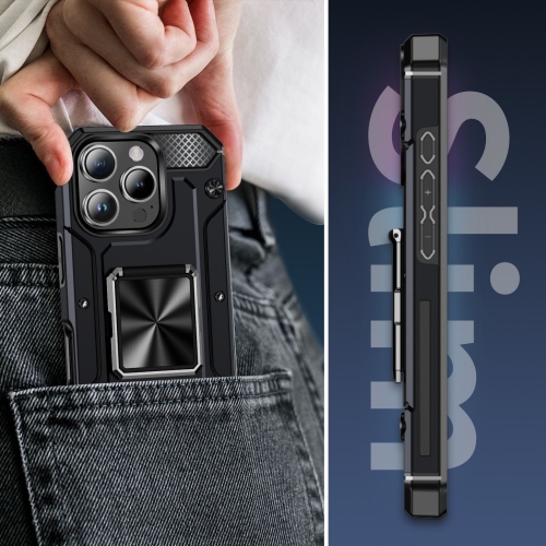 Удароустойчив калъф Military Grade Anti-Drop за iPhone 16 Pro Max, Черен