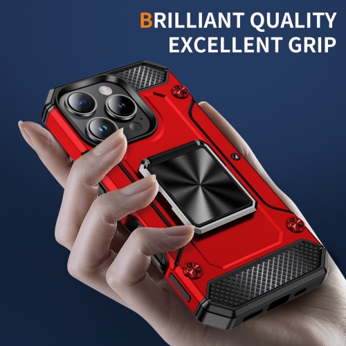 Удароустойчив калъф Military Grade Anti-Drop за iPhone 16 Pro Max, Червен