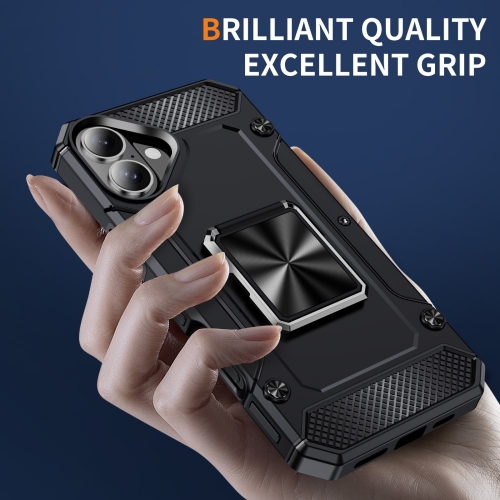 Удароустойчив калъф Military Grade Anti-Drop за iPhone 16 Plus, Черен