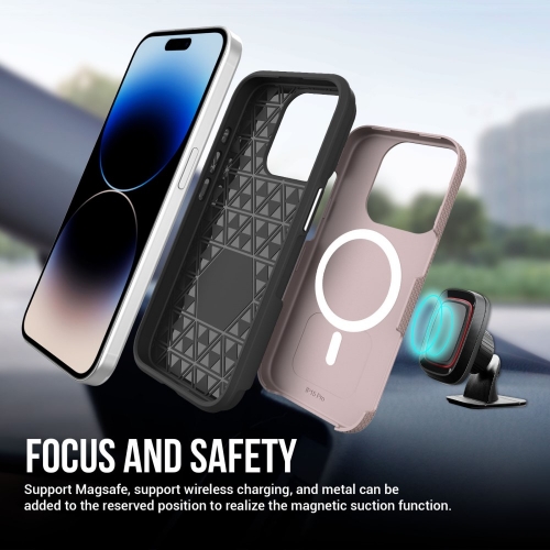 Удароустойчив калъф Liquid Air MagSF за iPhone 16 Pro, Розов