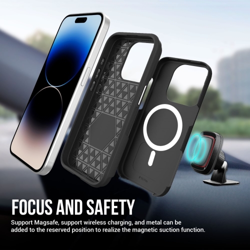 Удароустойчив калъф Liquid Air MagSF за iPhone 16 Pro, Черен
