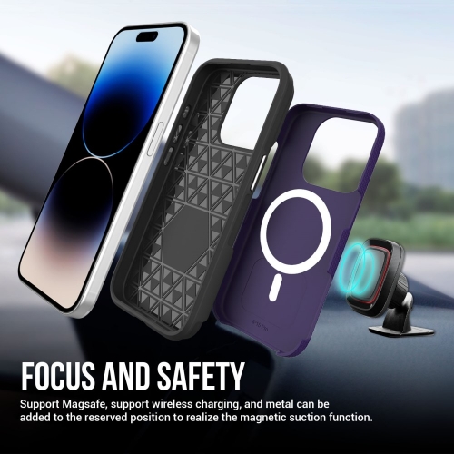 Удароустойчив калъф Liquid Air MagSF за iPhone 16 Pro Max, Лилав