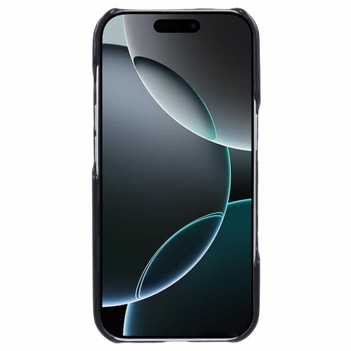 Удароустойчив калъф Leather Touch MagSF за iPhone 16 Pro, Черен