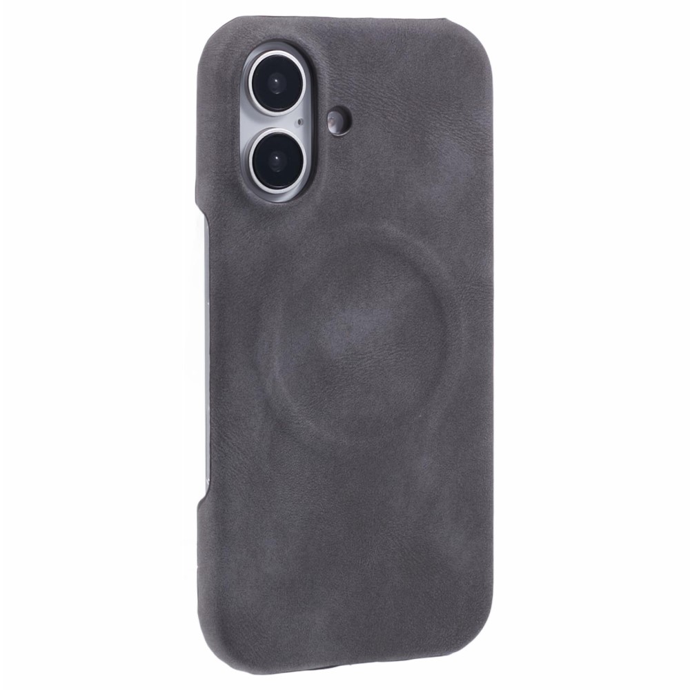 Удароустойчив калъф Leather Touch MagSF за iPhone 16, Сив