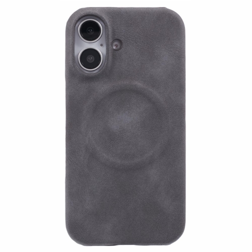 Удароустойчив калъф Leather Touch MagSF за iPhone 16, Сив