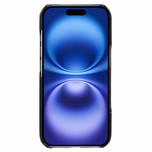 Удароустойчив калъф Leather Touch MagSF за iPhone 16, Черен
