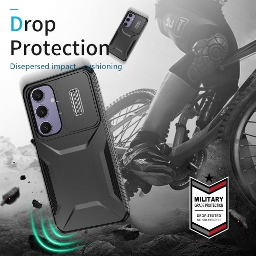 Удароустойчив калъф CamShield Non-slip за Samsung Galaxy S24 FE, Черен