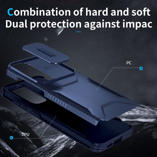 Удароустойчив калъф CamShield Non-slip за Samsung Galaxy S24 FE, Син