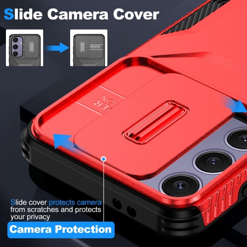 Удароустойчив калъф CamShield Non-slip за Samsung Galaxy S24 FE, Червен