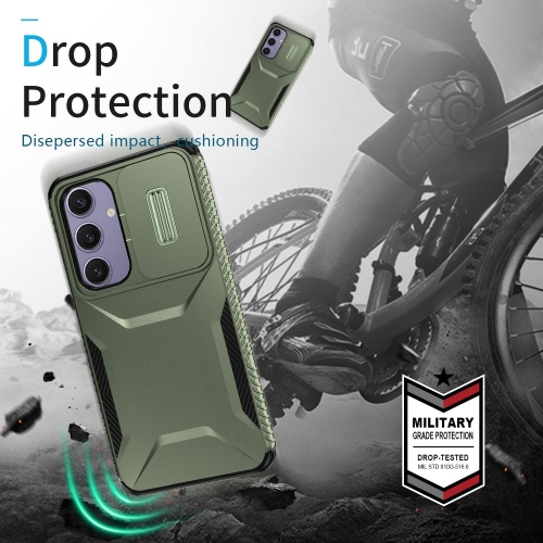 Удароустойчив калъф CamShield Non-slip за Samsung Galaxy S24 FE, Зелен