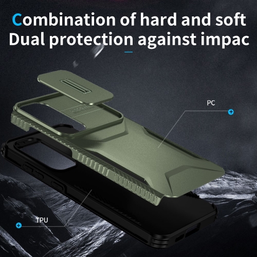 Удароустойчив калъф CamShield Non-slip за Samsung Galaxy S24 FE, Зелен