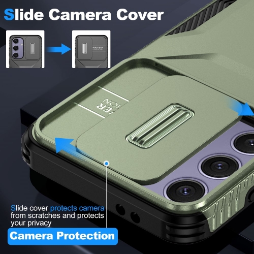 Удароустойчив калъф CamShield Non-slip за Samsung Galaxy S24 FE, Зелен
