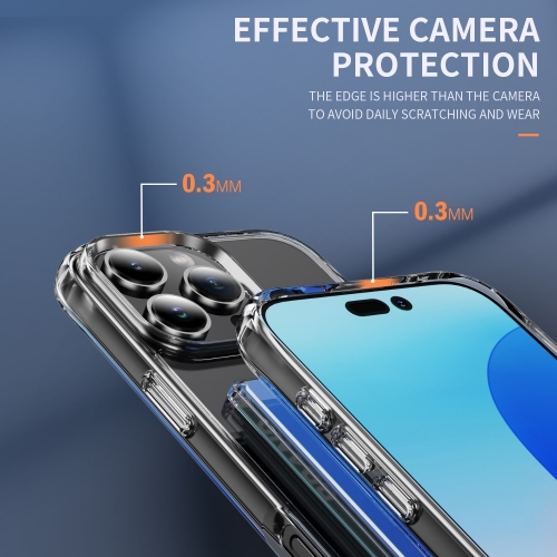Удароустойчив калъф Card Holder за iPhone 16 Pro, Прозрачен