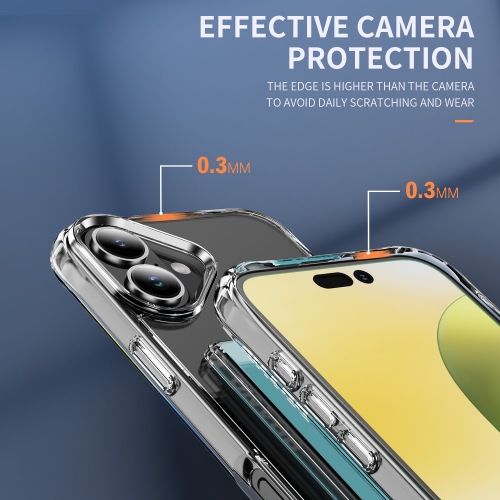 Удароустойчив калъф Card Holder за iPhone 16, Прозрачен