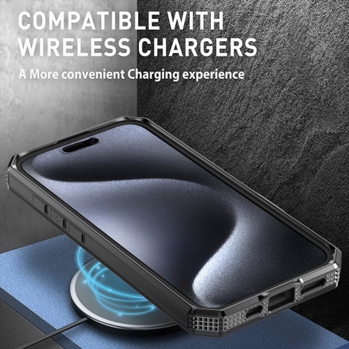 Удароустойчив калъф Big Ring Holder за iPhone 16, Черен