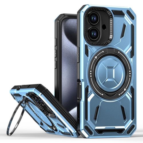 Удароустойчив калъф Big Ring Holder за iPhone 16, Свело син