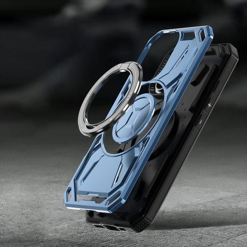 Удароустойчив калъф Big Ring Holder за iPhone 16, Свело син