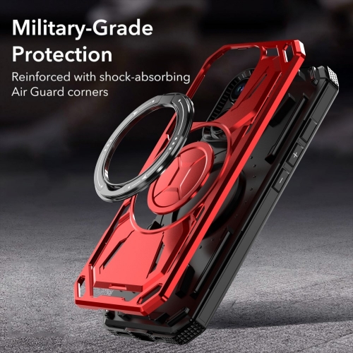 Удароустойчив калъф Big Ring Holder за iPhone 16 Pro, Червен