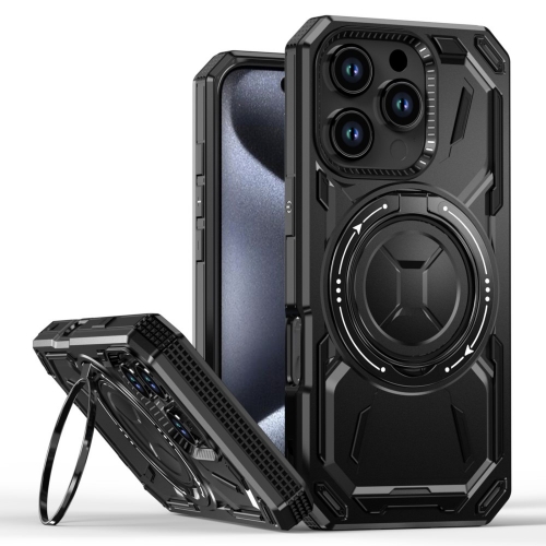 Удароустойчив калъф Big Ring Holder за iPhone 16 Pro Max, Черен