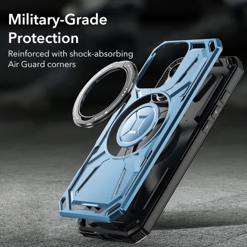 Удароустойчив калъф Big Ring Holder за iPhone 16 Pro Max, Светло син