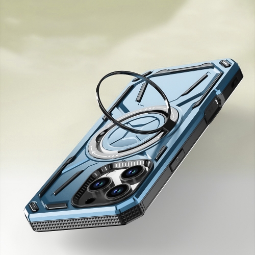 Удароустойчив калъф Big Ring Holder за iPhone 16 Pro Max, Светло син