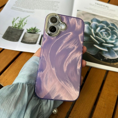 Удароустойчив калъф Silk Pattern за iPhone 16, Лилав