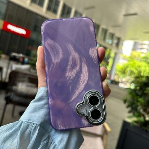 Удароустойчив калъф Silk Pattern за iPhone 16, Лилав