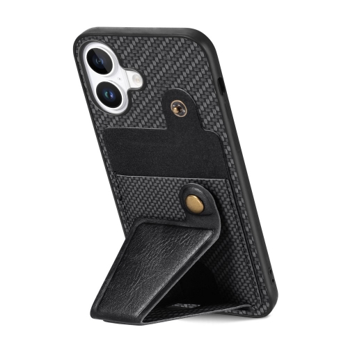 Удароустойчив калъф K-Shaped Kickstand за iPhone 16, Черен