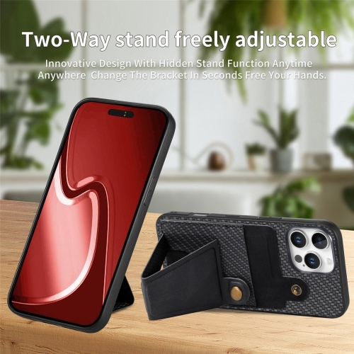 Удароустойчив калъф K-Shaped Kickstand за iPhone 16 Pro Max, Черен