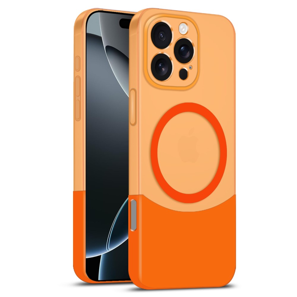 Пластмасов калъф MagSF Splicing Color за iPhone 16 Pro, Оранжев