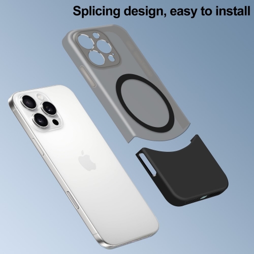 Пластмасов калъф MagSF Splicing Color за iPhone 16 Pro Max, Черен