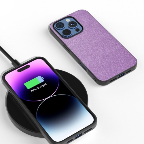Удароустойчив гръб Glitter Design за iPhone 16 Pro, Лилав