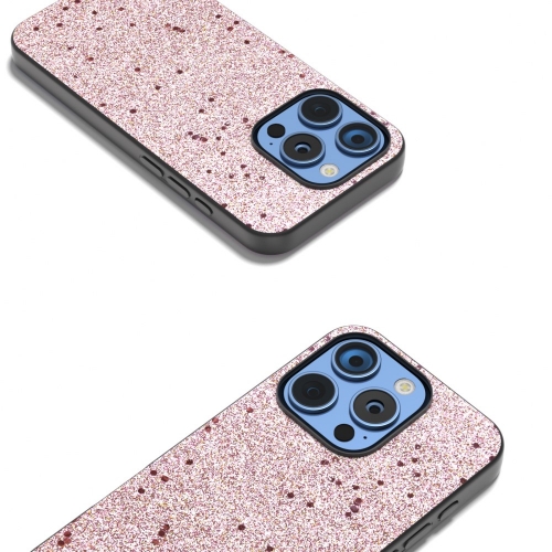 Удароустойчив гръб Glitter Design за iPhone 16 Pro, Розов